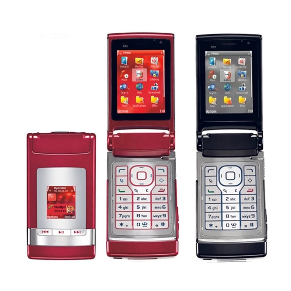 For N76 Unlocked Mobile Phones 2.4" Symbian OS 700mAh 2MP FM radio 3G Flip Cell Phone